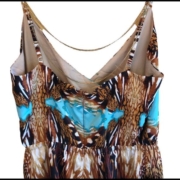 BEBE Printed Chainlink Strap Romper NWT - Picture 2 of 15